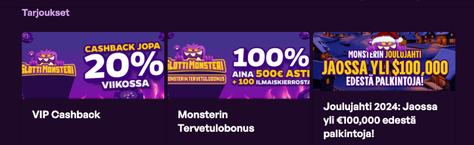 slottimonsteri kasinobonukset