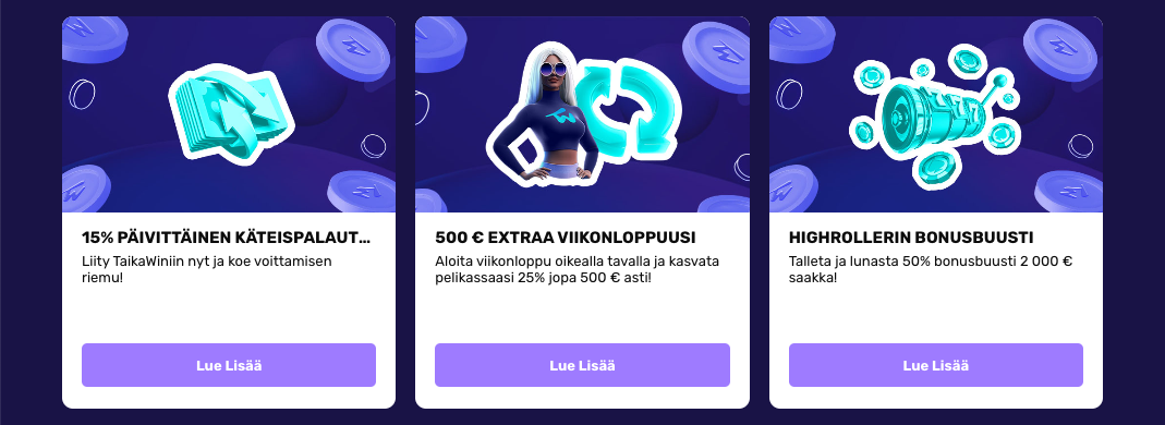 kuvakaappaus taikawin kasinon bonusvalikoimasta