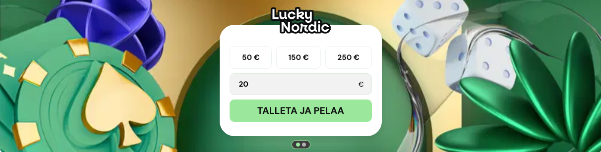 kuvakaappaus lucky nordic kasinon etusivulta talletusnäkymästä